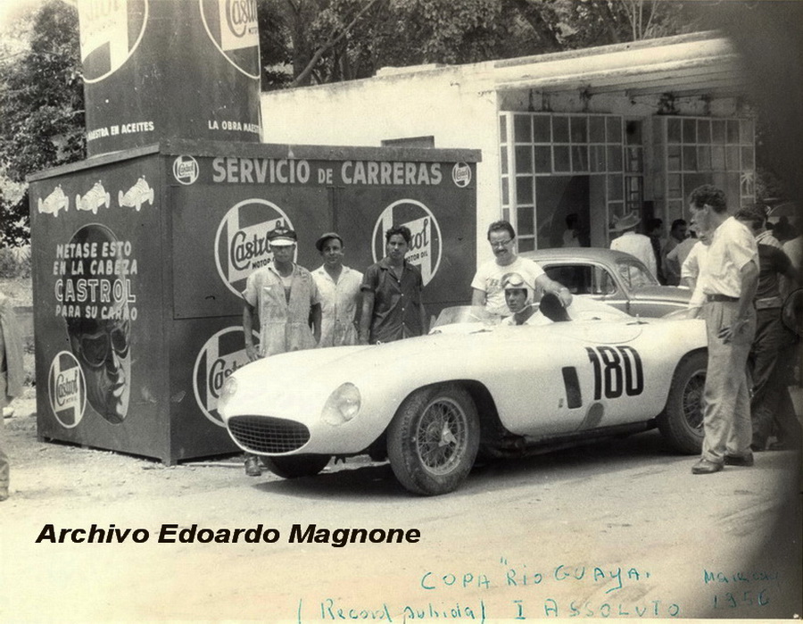 Maracay '56 - Subida Río Guayas - El Ferrari 750 Monza de Guido Lollobrigida, 1º general - Foto de E Magnone.jpg