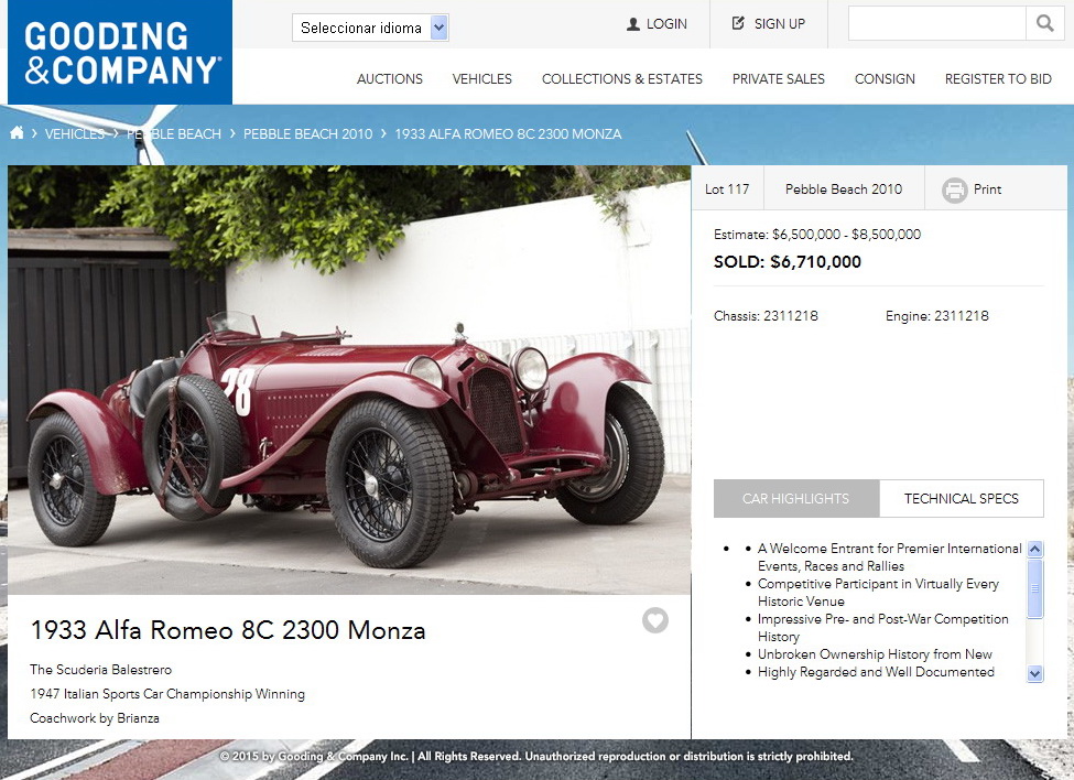 Alfa 8C 2300 Monza auctioned Gooding & Company 2010 .jpg
