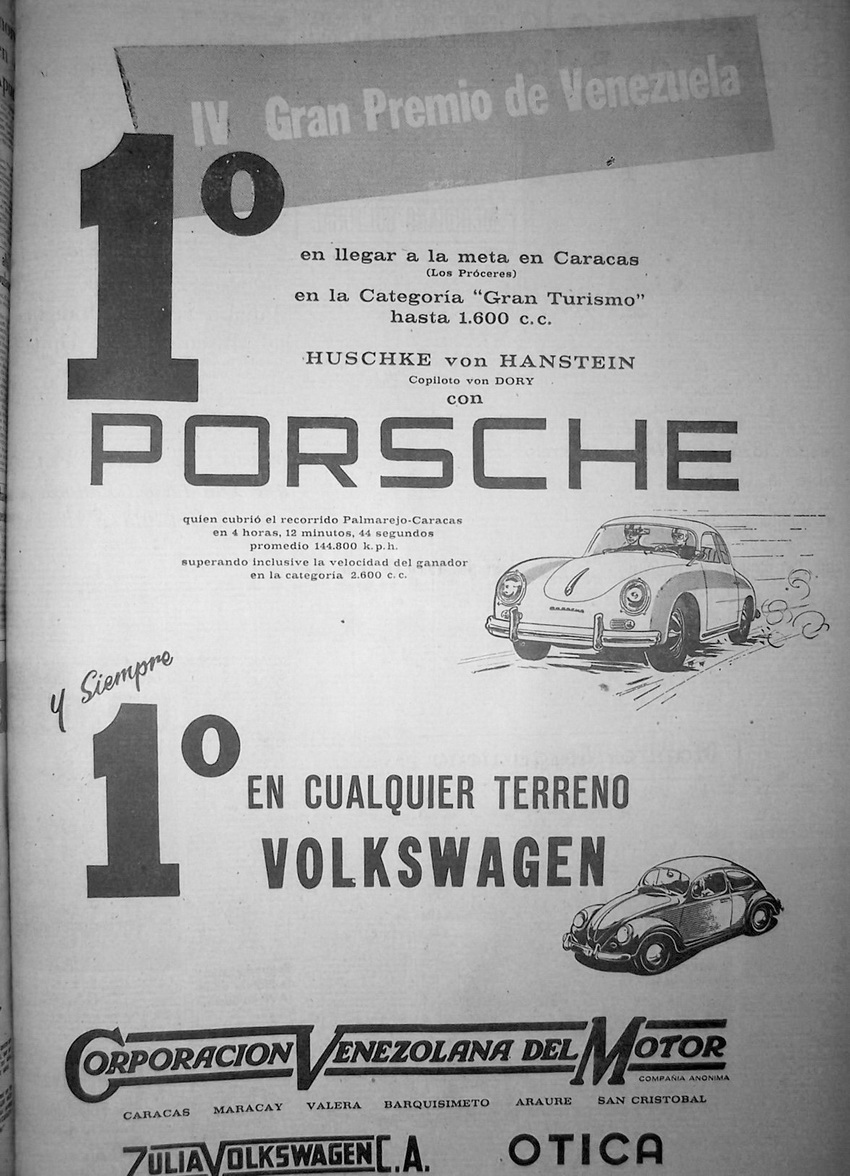 GP Venezuela '58 - Publicidad de Porsche - Octano 1958 NOVIEMBRE EL UNIVERSAL 20106[1].jpg